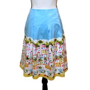 Talbots Santorini Print Petite Skirt D10